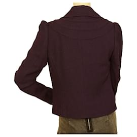 Dries Van Noten-Dries Van Noten Blazer à bouton unique en laine violet ajusté taille de veste courte 38-Violet