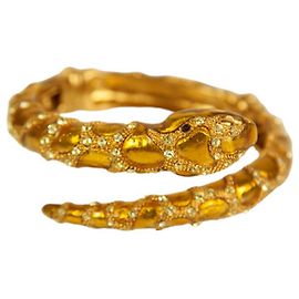 KENNETH JAY LANE Bracciale con cristalli di strass serpente in oro D'oro