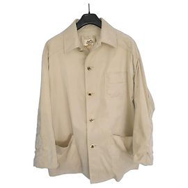 Vintage Hermès jacket with jewel buttons Beige