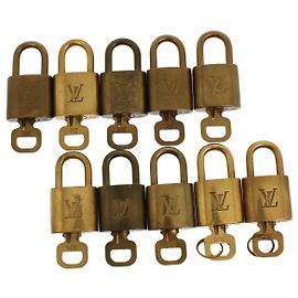 Louis Vuitton padlock 10set Gold Tone LV Auth cl783 Other