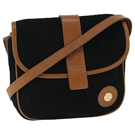 Valentino-VALENTINO Shoulder Bag Suede Leather Black Brown Auth bs8153-Brown,Black