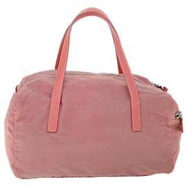 Prada-PRADA Hand Bag Nylon Leather Pink Auth 53694-Pink