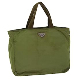 Prada-PRADA Tote Bag Nylon Khaki Auth cl776-Khaki