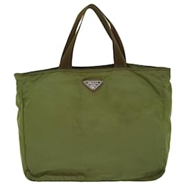 Prada-PRADA Tote Bag Nylon Khaki Auth cl776-Caqui