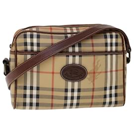 Autre Marque-Burberrys Nova Check Shoulder Bag PVC Leather Beige Brown Auth 53729-Brown,Beige