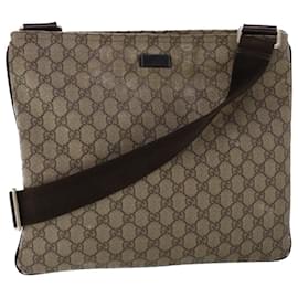 Gucci-GUCCI GG Canvas Shoulder Bag Coated Canvas Beige Auth 53267-Beige