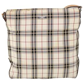 Burberry-BURBERRY Nova Check Shoulder Bag Nylon Beige Auth ti1221-Beige