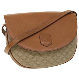 Céline-CELINE Macadam Canvas Shoulder Bag Beige Auth ki3429-Beige