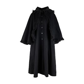 Yves Saint Laurent Vintage Hooded Cape Coat Black