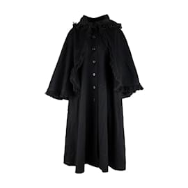 Saint Laurent-Yves Saint Laurent Vintage Hooded Cape Coat-Black