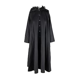 Saint Laurent-Yves Saint Laurent Vintage Hooded Cape Coat-Black