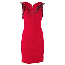 Chanel-Nuevo París / Vestido de tweed de pasarela Dallas-Roja