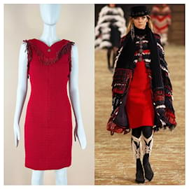Chanel-Nuevo París / Vestido de tweed de pasarela Dallas-Roja