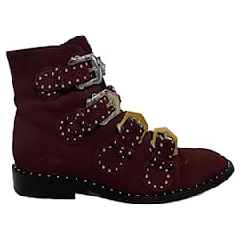 Givenchy Elegant Studs ankle boots dark red leather Dark red