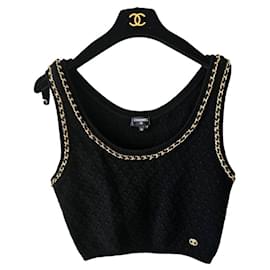 Chanel-Chanel-T-Shirt der neuen Saison-Schwarz,Golden