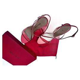 Pura Lopez Napa Met Corallo Pump Red
