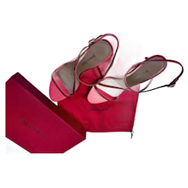 Pura Lopez-Zapatos de tacón Napa Met Corallo-Roja