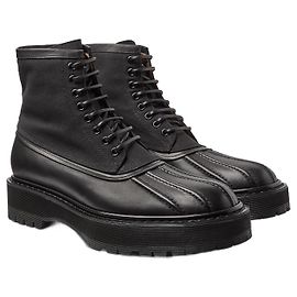 GIVENCHY Stivali Camden lacci pelle e tessuto nero BE T44 IT Nero