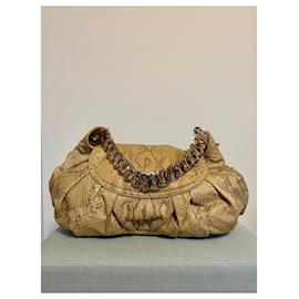 Dior-Dior Jazzclub bag in python (Limited edtion)-Beige,Gold hardware