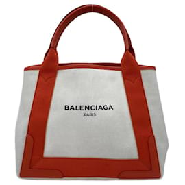 Balenciaga-Navy Cabas-Orange,Eggshell