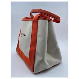 Balenciaga-Cabas Marine-Orange,Blanc cassé