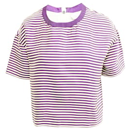 Calvin Klein-Purple Striped Top-Purple