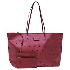 Fendi-FENDI Tote Bag Leather Pink Auth bs6445-Pink