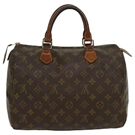 Autre Marque-Louis Vuitton Monogram Speedy 30 Hand Bag M41526 LV Auth 42986-Brown