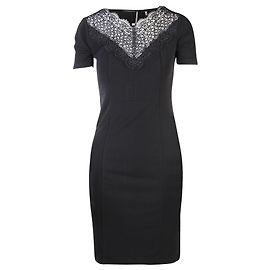 Elie Tahari Robe tube noire avec col en dentelle Noir