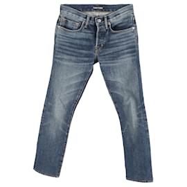 Tom Ford-Tom Ford Jeans mit geradem Bein aus blauer Baumwolle-Blau