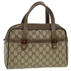 Autre Marque-GUCCI GG Canvas Web Sherry Line Hand Bag Beige Red Green 24.02.053 Auth rd4756-Brown