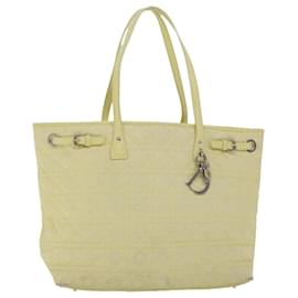Christian Dior-Christian Dior Lady Dior Canage Tote Bag Coated Canvas Giallo Auth bs5871-Giallo