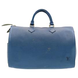 Autre Marque-Louis Vuitton Epi Speedy 35 Hand Bag Blue M42995 LV Auth ms188-Blue