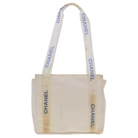 Chanel-CHANEL Shoulder Bag Nylon White CC Auth bs4932-White