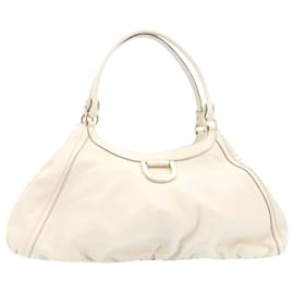 Autre Marque-GUCCI Leather Tote Bag White Auth am1090g-White