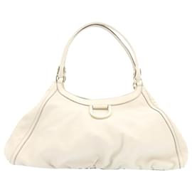 Autre Marque-GUCCI Leather Tote Bag White Auth am1090g-White