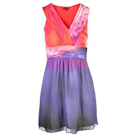 Autre Marque-V- Neck Printed Dress-Purple