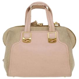 Fendi-FENDI Handtasche Leder Canvas 2weg Pink Auth bs3819-Pink