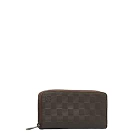 Louis Vuitton-Carteira Damier Infini Zippy N62235-Marrom