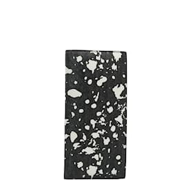 Dior-Splatter Print Canvas Bifold Wallet-Black