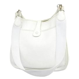 Hermès-Hermes Taurillon Clemence Evelyne GM  Leather Shoulder Bag in Good condition-White