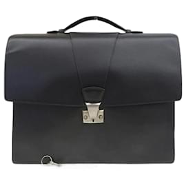 Cartier-Cartier Leather Pasha Briefcase Leather Business Bag in Good condition-Black