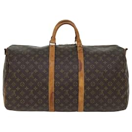 Autre Marque-Louis Vuitton Monogram Keepall Bandouliere 55 Boston Bag M41414 LV Auth fm2581-Brown