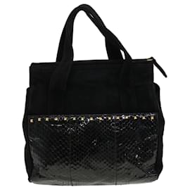 Prada-PRADA Hand Bag Suede Black Auth yk6737b-Black