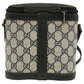 Autre Marque-GUCCI Sherry Line GG Canvas Waist Bag PVC Leather Beige Navy Red Auth am3111-Brown