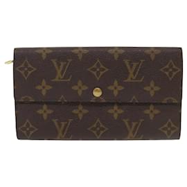 Louis Vuitton-LOUIS VUITTON Lange Geldbörse mit Monogramm 2Stellen Sie LV Auth ar ein9773-Braun