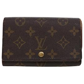 Louis Vuitton-LOUIS VUITTON Monograma Bolsa Moeda Carteira 5Definir LV Auth am4574-Marrom