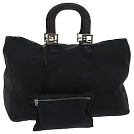 Fendi-FENDI Shoulder Bag Nylon Black Auth fm2468-Black