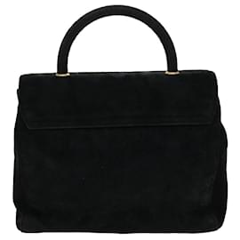 Prada-PRADA Hand Bag Suede Black Auth bs5708-Black