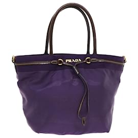 Prada-PRADA Hand Bag Nylon Purple Auth bs6400-Purple